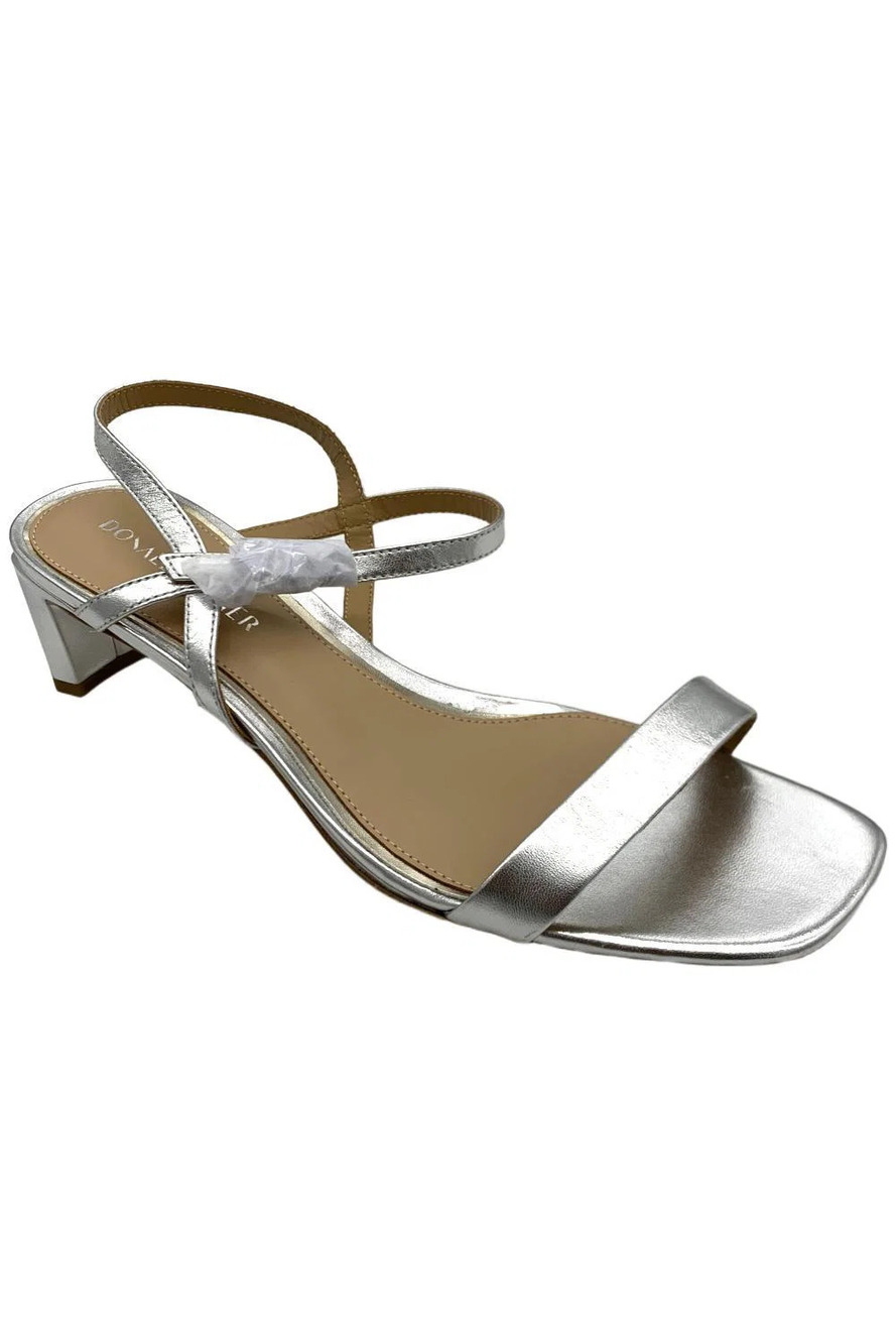 Donald Pliner Women's Brazi Strappy Heeled Slingback Sandals Silver - Medium